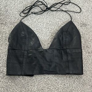 Cami NYC Leather crop top